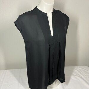 Vince Size XS Silk Blouse Black Top